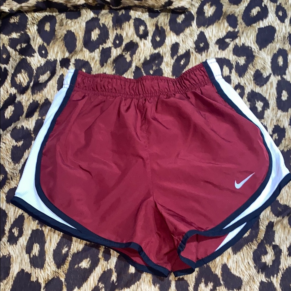 Maroon, Black, and White Nike Shorts XS